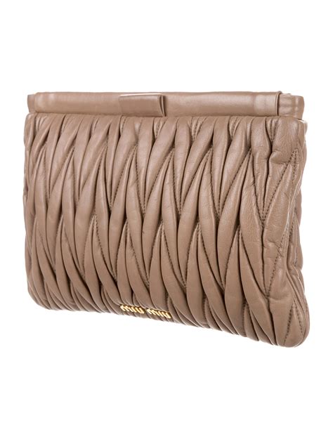 Miu Miu Matelassé Leather Clutch Bag 